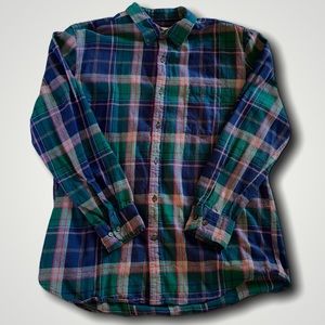 St. John's Bay Multicolor Plaid Casual Button Down Shirt